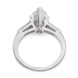 Vintage Platinum 1.28ct J Si2 Pear Diamond Engagement Ring