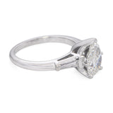 Vintage Platinum 1.28ct J Si2 Pear Diamond Engagement Ring