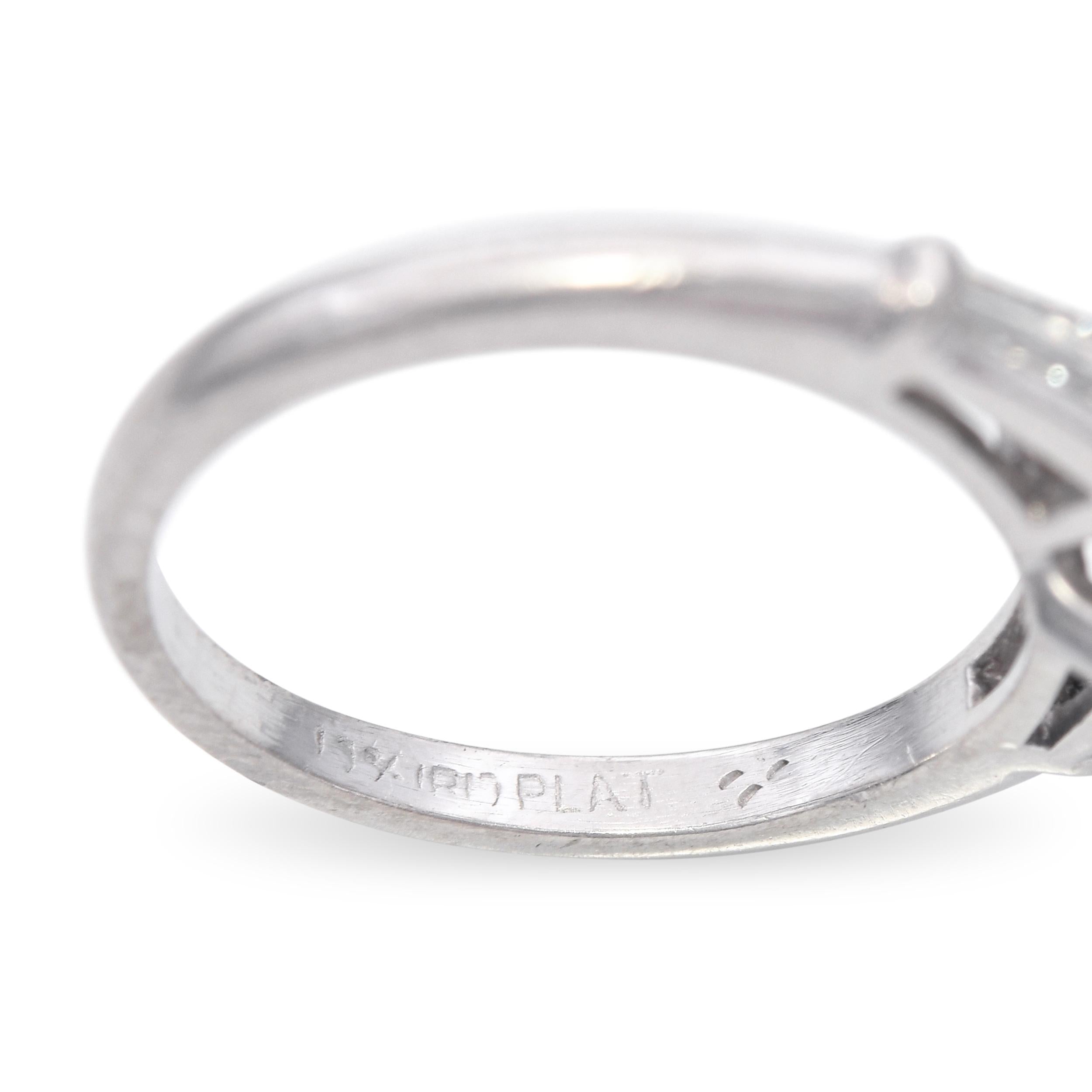 Vintage Platinum 1.28ct J Si2 Pear Diamond Engagement Ring