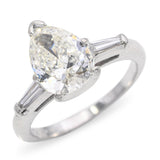 Vintage Platinum 1.28ct J Si2 Pear Diamond Engagement Ring
