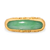 Vintage 23k Yellow Gold Floral Motif Jadeite Ring