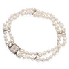 Vintage 14k White Gold Double Strand Pearl Bracelet