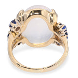 Vintage 18k Yellow Gold 12.65tcw Moonstone and Sapphire Ring