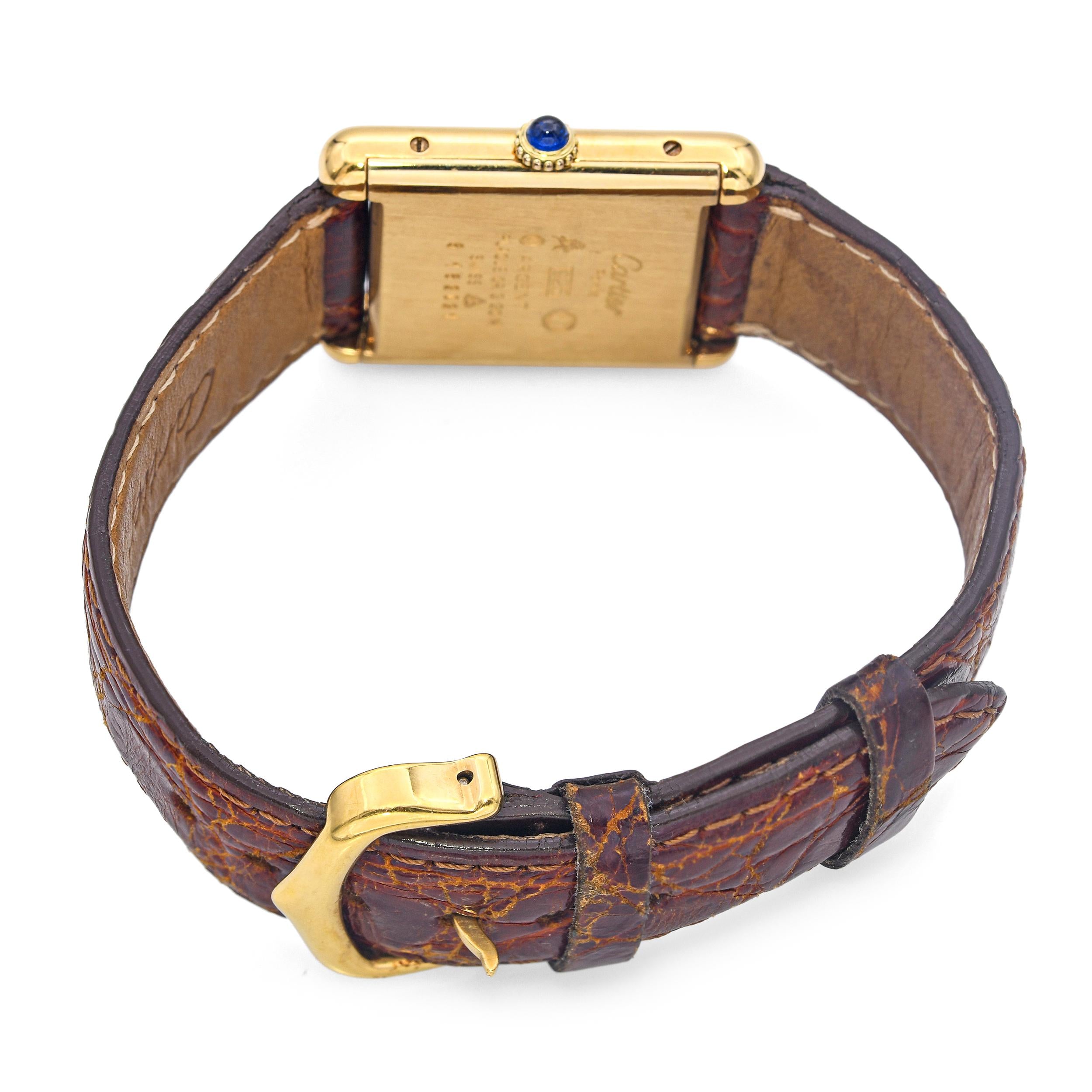 Cartier Must de Cartier Tank Trinity Vermeil Mechanical Men's Watch