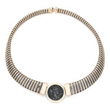 Vintage 14k Yellow Gold and Titanium Ancient Greek Coin Necklace