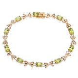 14k Yellow Gold Peridot Tennis Bracelet