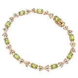 14k Yellow Gold Peridot Tennis Bracelet