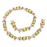 14k Yellow Gold Peridot Tennis Bracelet