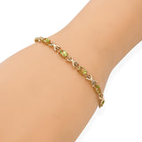 14k Yellow Gold Peridot Tennis Bracelet