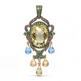 LeVian 14k Yellow Gold Diamond Tsavorite and Multi-Stone Pendant