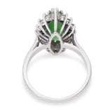 GIA 14k White Gold 1.70ct Type A Burmese Jade and Diamond Ring