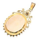 Antique Victorian Yellow Gold Amethyst, Pearl, & Diamond Mourning Locket Pendant
