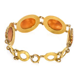 Antique Victorian Yellow Gold Carved Shell Cameo Cherub Panels Bracelet