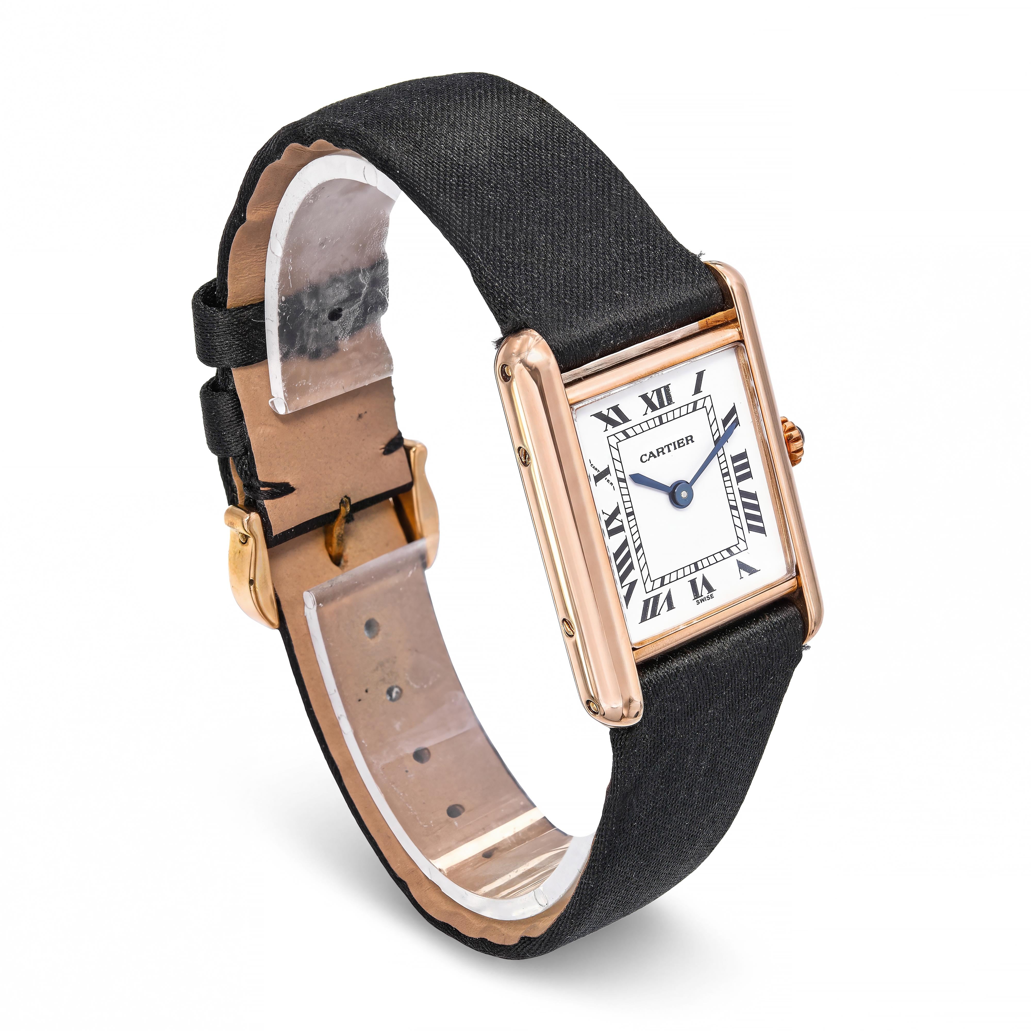 Cartier Tank Louis 18k Yellow Gold White Dial Women's Watch