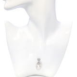18k White Gold Elongated South Sea Pearl & Diamond Pendant