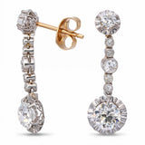 Victorian Platinum & 3.40ctw GIA Diamond Drop Earrings