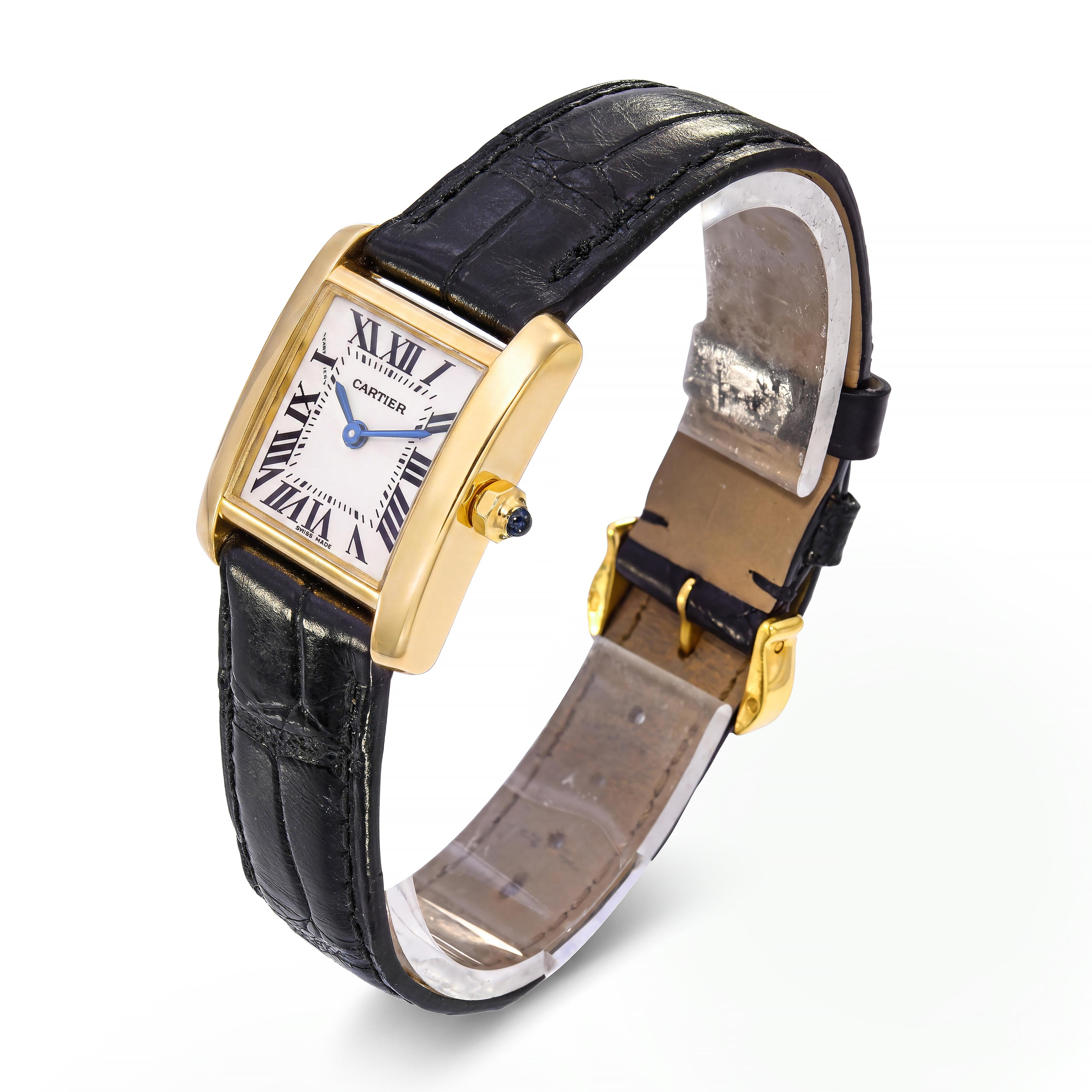 Cartier 18k Yellow Gold Tank Francaise Womens Watch Ref. 2385