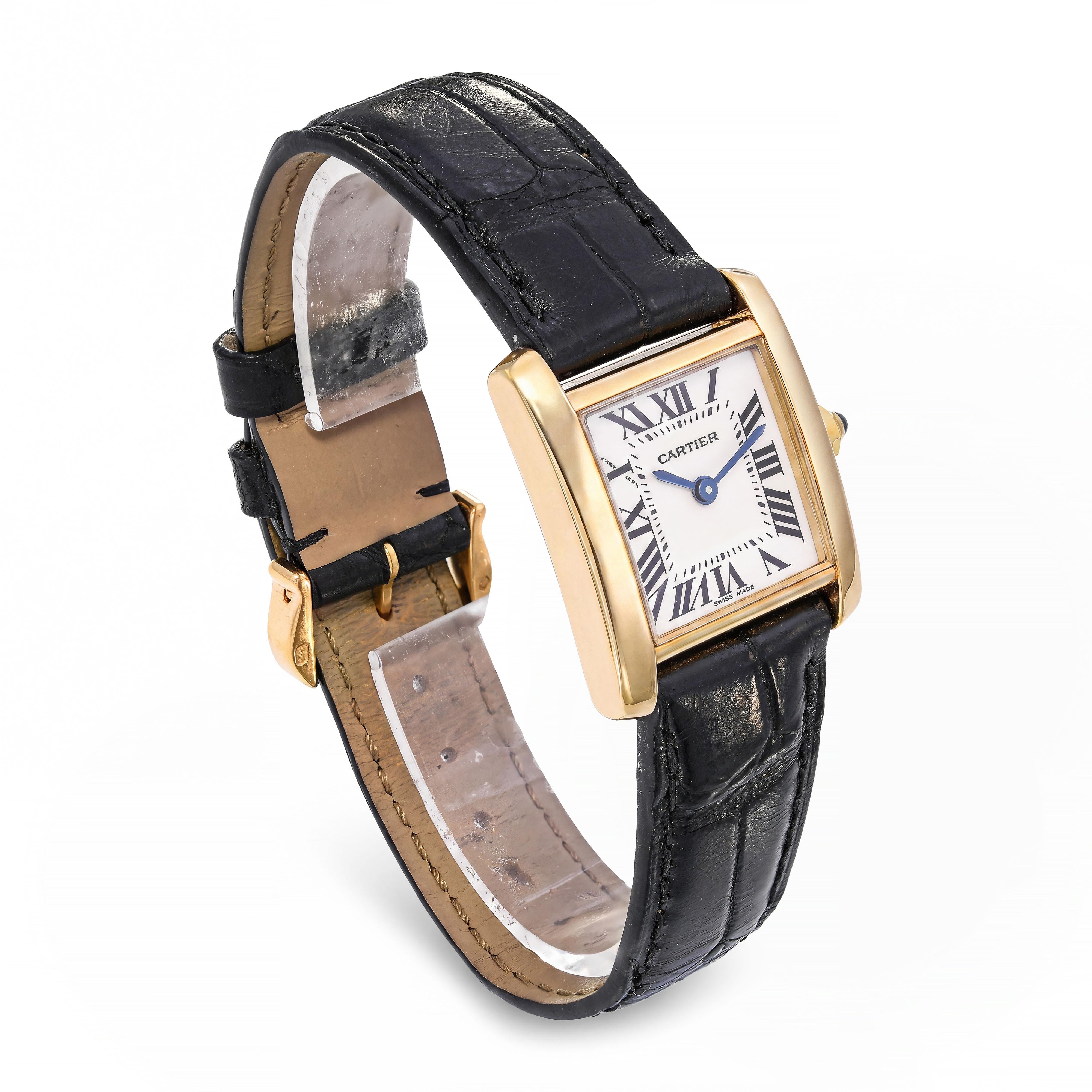Cartier 18k Yellow Gold Tank Francaise Womens Watch Ref. 2385