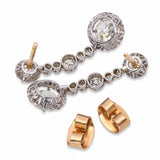 Victorian Platinum & 3.40ctw GIA Diamond Drop Earrings