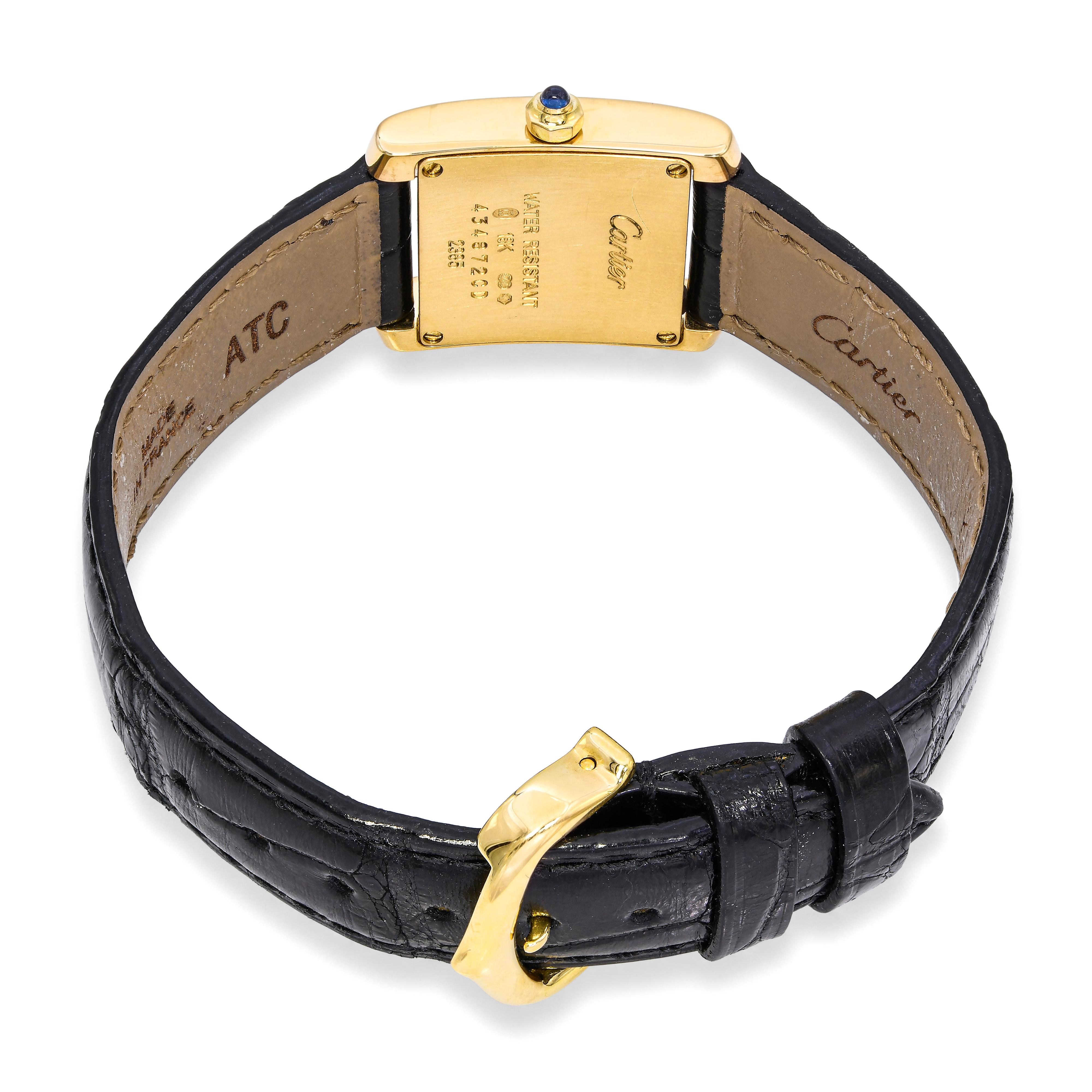 Cartier 18k Yellow Gold Tank Francaise Womens Watch Ref. 2385