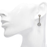 Victorian Platinum & 3.40ctw GIA Diamond Drop Earrings