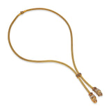 Vintage Ilias Lalaounis 18k Yellow Gold Lion Head Lariat Necklace