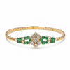 Vintage Italian 18k Yellow Gold Emerald & Diamond Bracelet