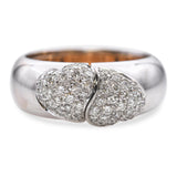 18k Rose and White Gold Diamond I Love You Ring