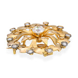 Antique Victorian Yellow Gold .96ctw Old European & Single Cut Diamond Pendant