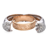 18k Rose and White Gold Diamond I Love You Ring