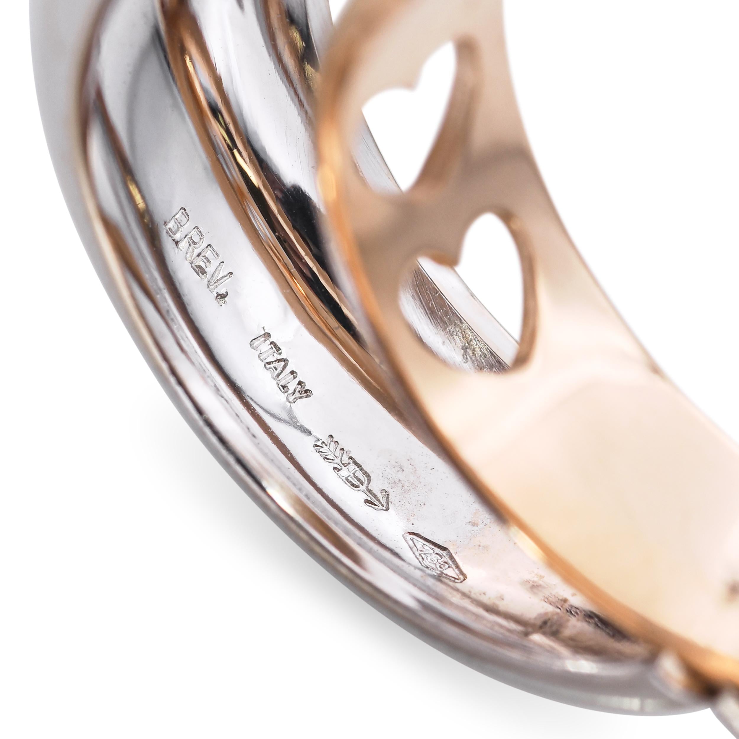 18k Rose and White Gold Diamond I Love You Ring