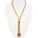 Vintage Ilias Lalaounis 18k Yellow Gold Lion Head Lariat Necklace
