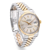 Rolex Datejust 16013 18K Gold Steel Tapestry Dial Men's Watch