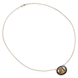 Antique Victorian Yellow Gold Onyx Micro Mosaic Pendant Necklace