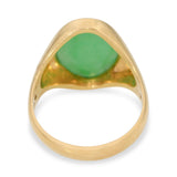 Vintage 20k Yellow Gold Jadeite Cabochon Men's Ring