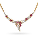 18k Yellow Gold 4.55tcw Ruby and 3.01tcw J VS Diamond Necklace