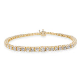 Vintage 14k Yellow Gold 5.38tcw Graduating Diamond Tennis Bracelet