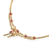 18k Yellow Gold 4.55tcw Ruby and 3.01tcw J VS Diamond Necklace