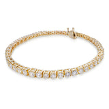 Vintage 14k Yellow Gold 5.38tcw Graduating Diamond Tennis Bracelet