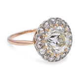 Antique 14k Yellow Gold GIA 3.87ct M Si1 Old European Cut Diamond Ring