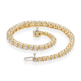 Vintage 14k Yellow Gold 5.38tcw Graduating Diamond Tennis Bracelet