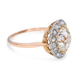 Antique 14k Yellow Gold GIA 3.87ct M Si1 Old European Cut Diamond Ring