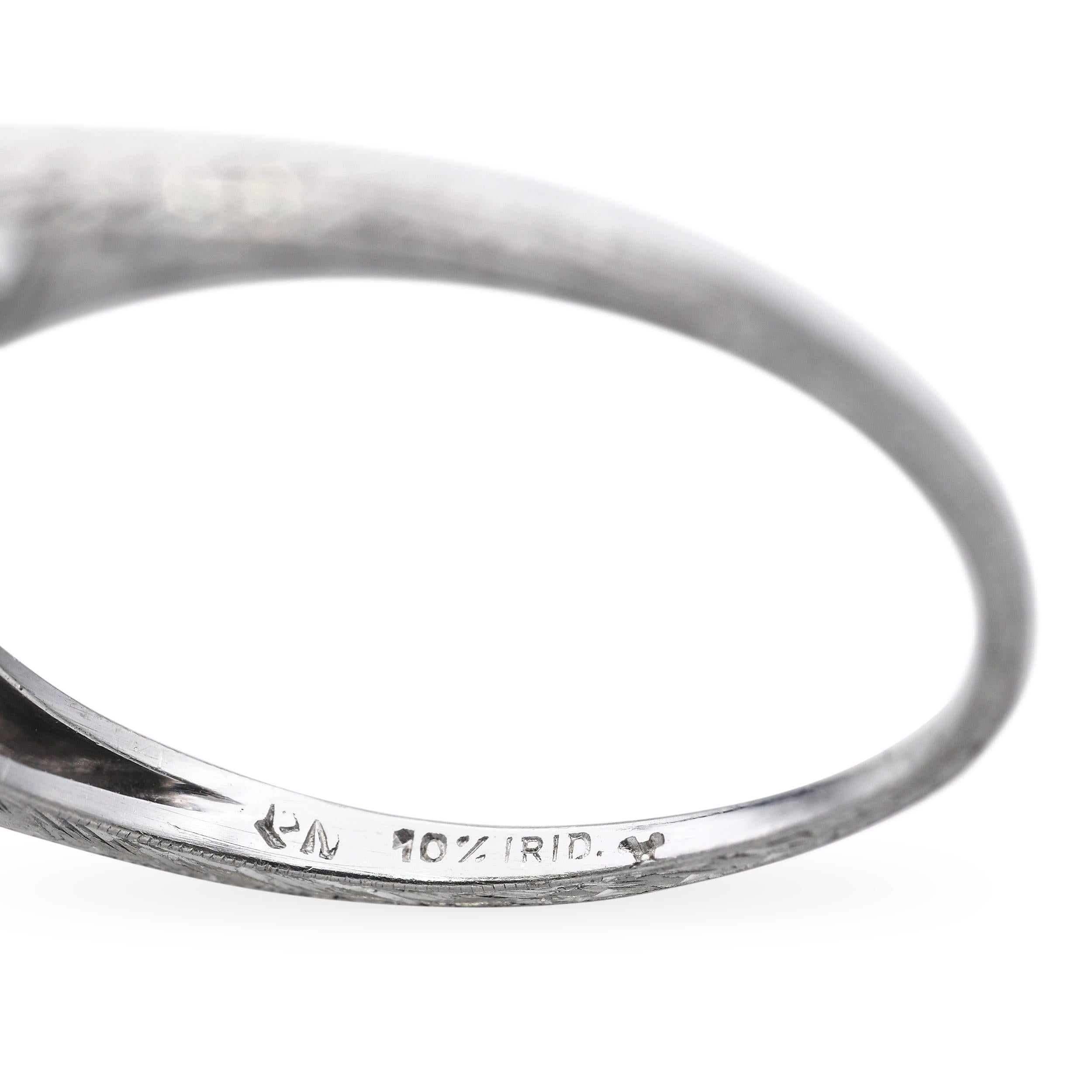 Antique Platinum 0.52ct Diamond and Sapphire Engagement Ring