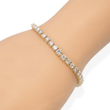 Vintage 14k Yellow Gold 5.38tcw Graduating Diamond Tennis Bracelet