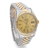 Rolex Datejust 16233 18k Gold Steel Automatic Men's Watch