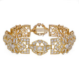 Vintage 18k Yellow Gold 8.01tcw Diamond Motif Bracelet