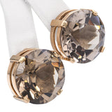 Vintage 14k Yellow Gold 45.6tcw Smoky Quartz Clip On Earrings