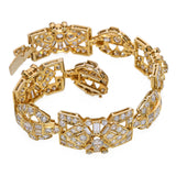 Vintage 18k Yellow Gold 8.01tcw Diamond Motif Bracelet