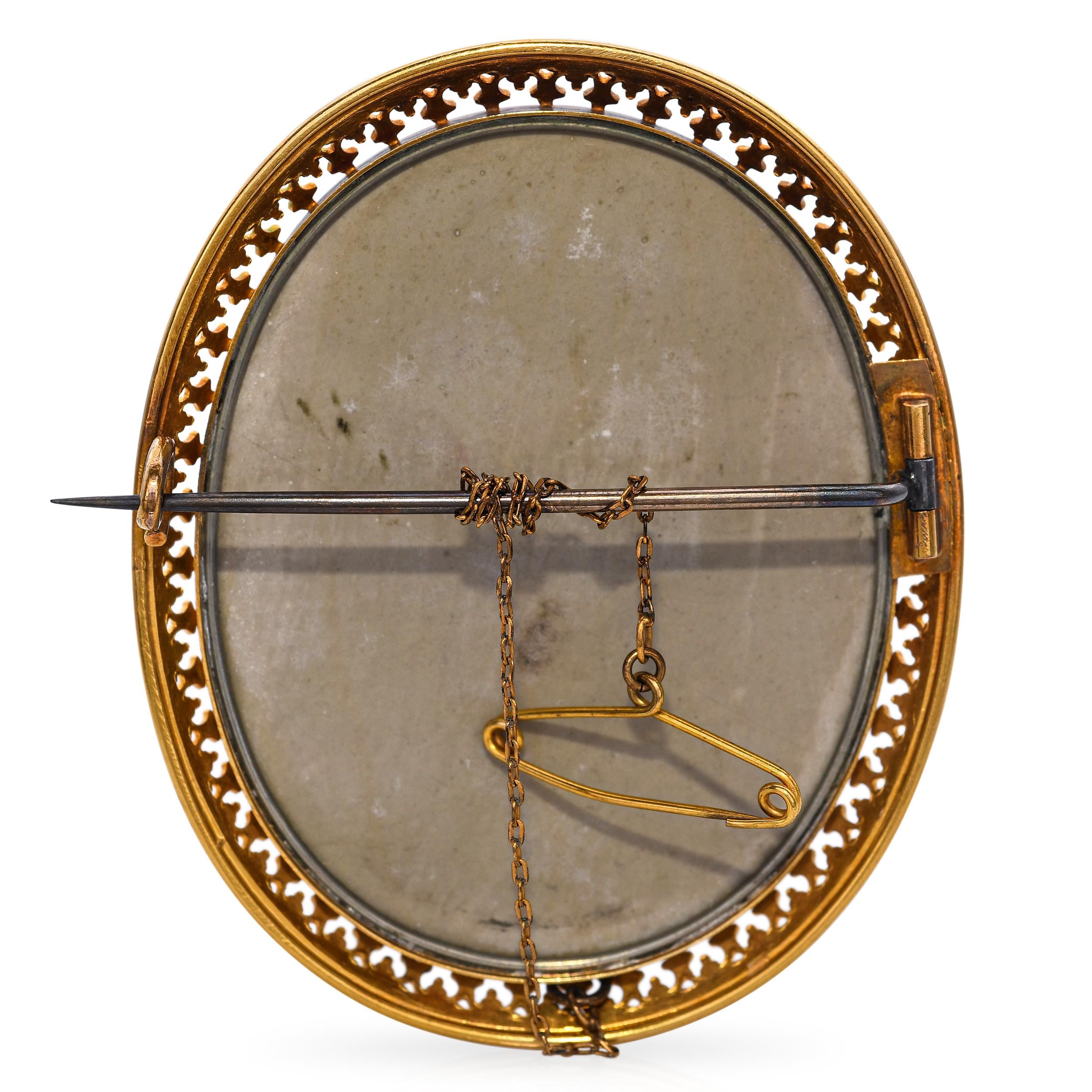 Antique Demeter Lava Cameo Brooch