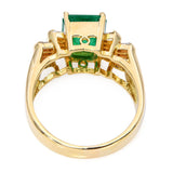 Vintage Yellow Gold GIA 2.49ct Brazilian Emerald and Diamond Ring